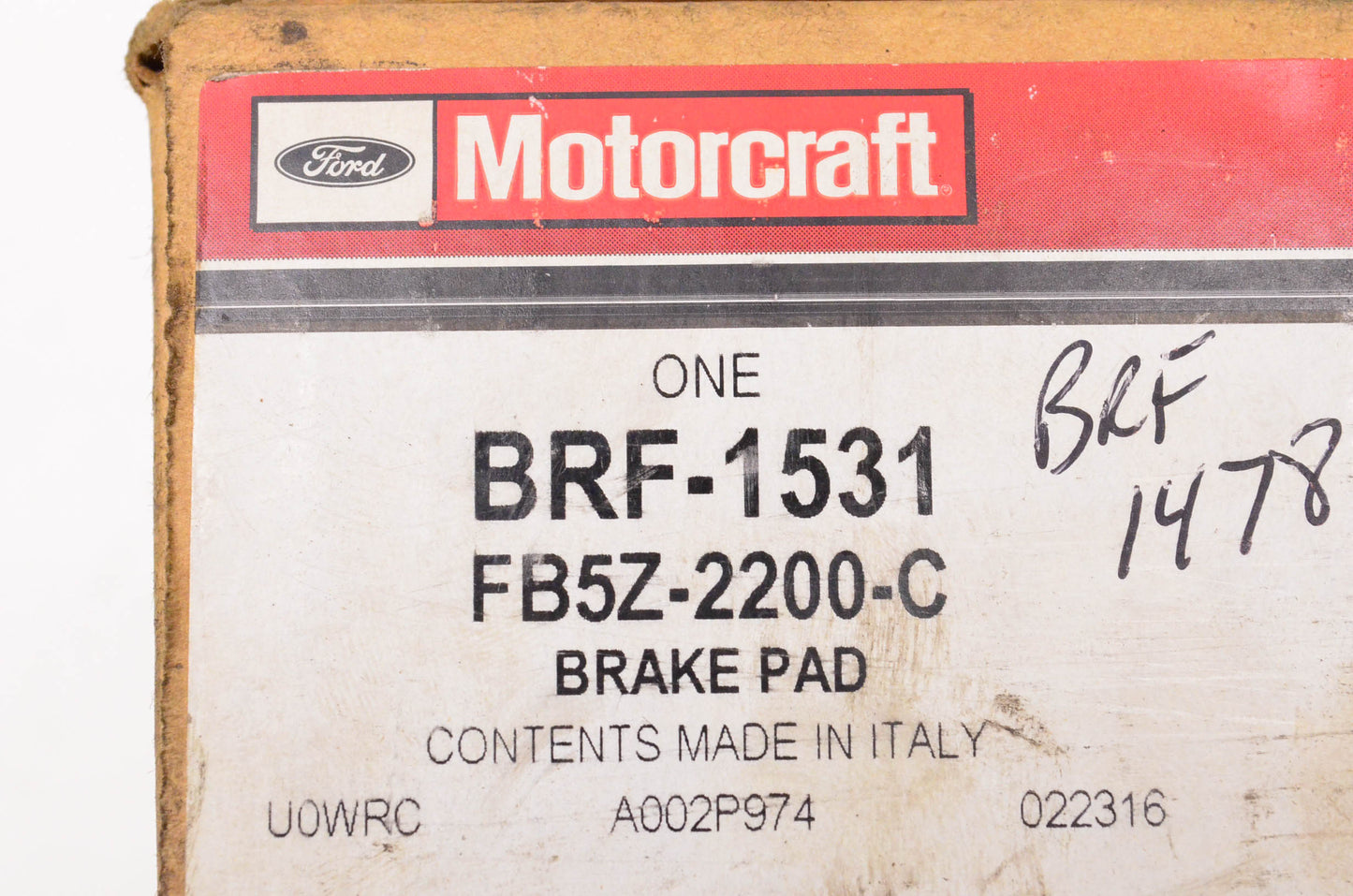 New OEM Ford BRF-1531, FB5Z-2200-C Brake Pad Kit NOS