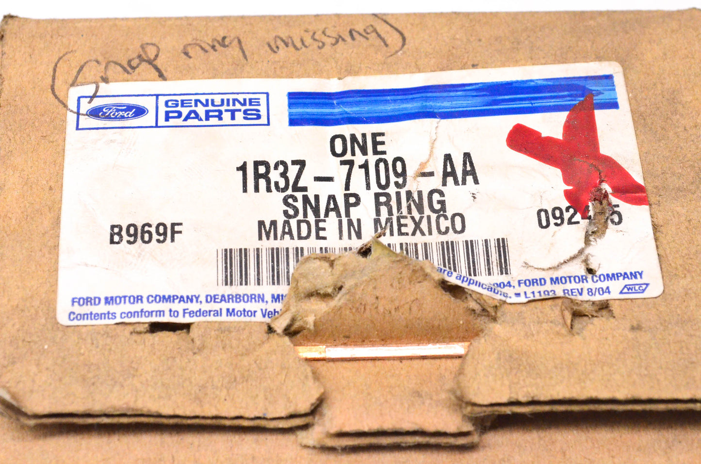 New OEM Ford 1R3Z-7109-AA Incomplete 2001-2010 Ford Mustang Snap Ring Kit NOS