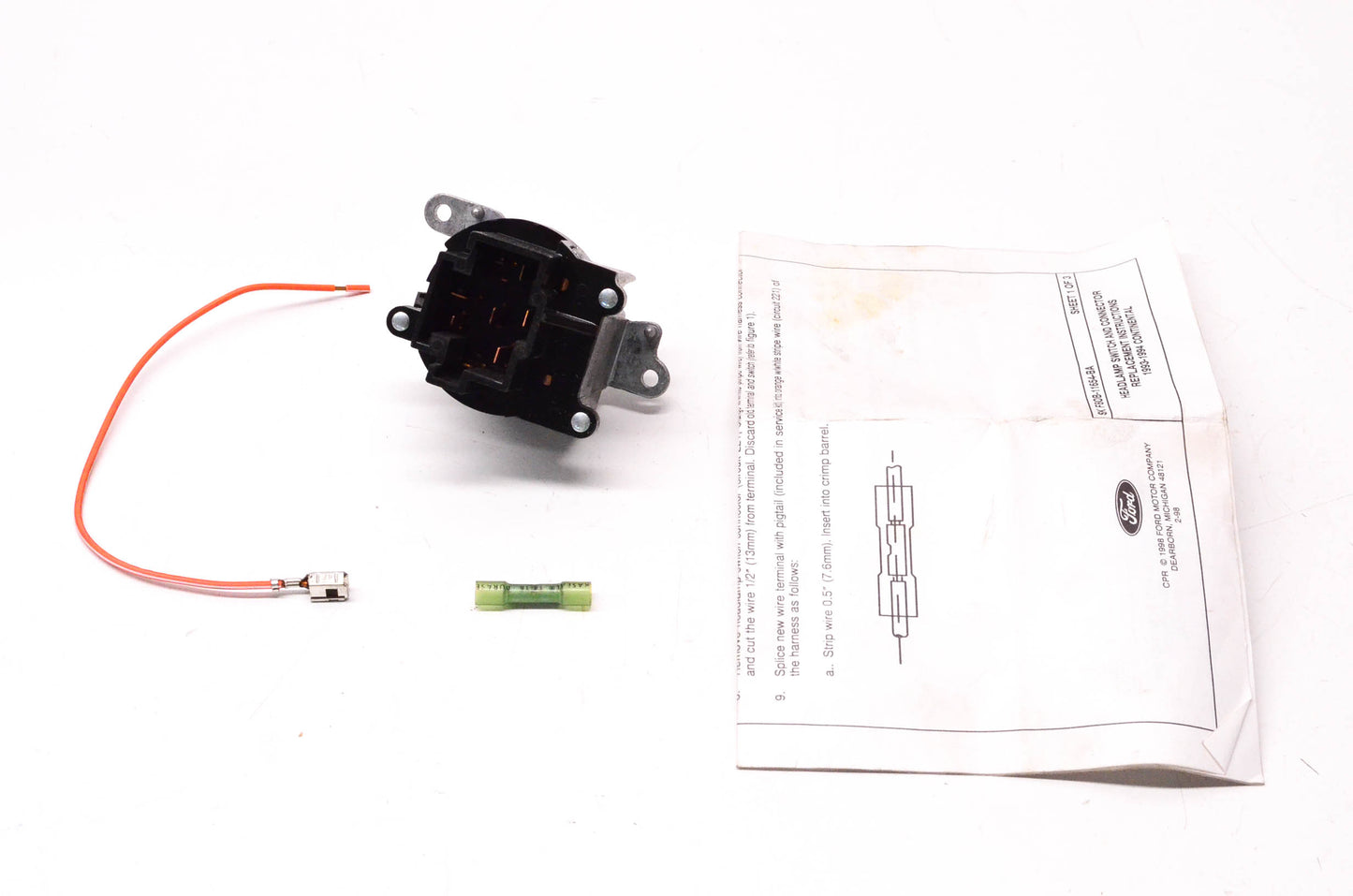 New OEM Ford 1993-1994 Lincoln Continental Headlight Switch NOS