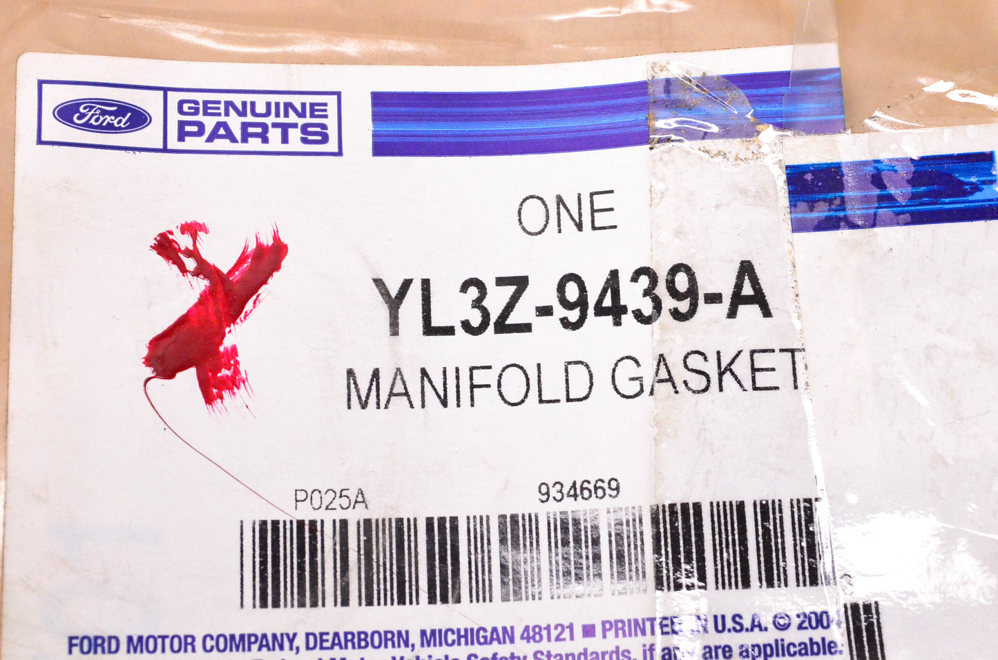 New OEM Ford YL3Z-9439-A 2000-2010 Ford E-Series Intake Manifold Gasket NOS