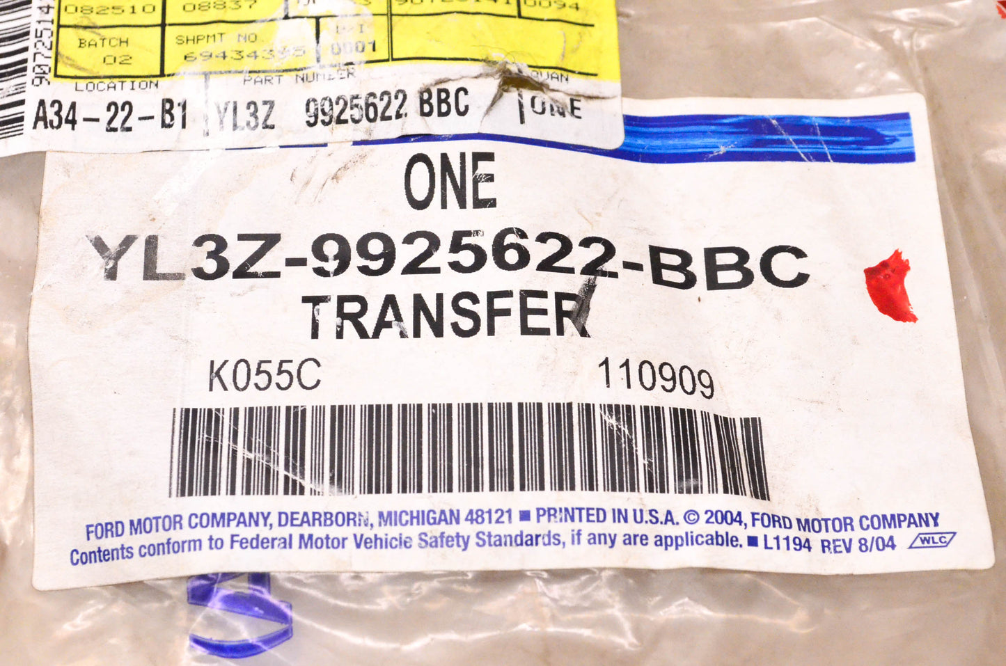 New OEM Ford YL3Z-9925622-BBC 2000-2003 Ford F-150 4x4 Decal NOS