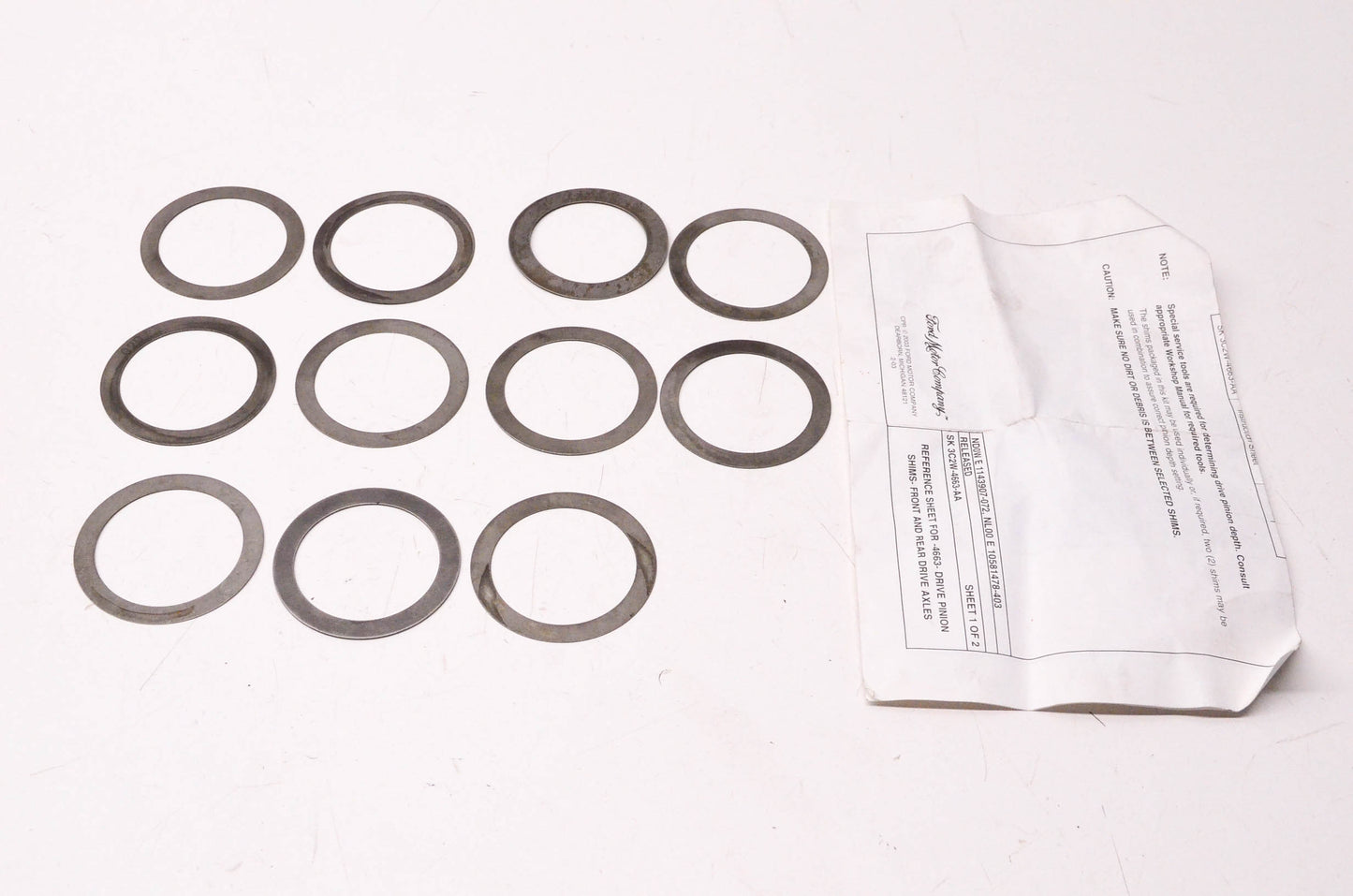 New OEM Ford Incomplete Rear Differential Driving Pinion Shim Kit NOS