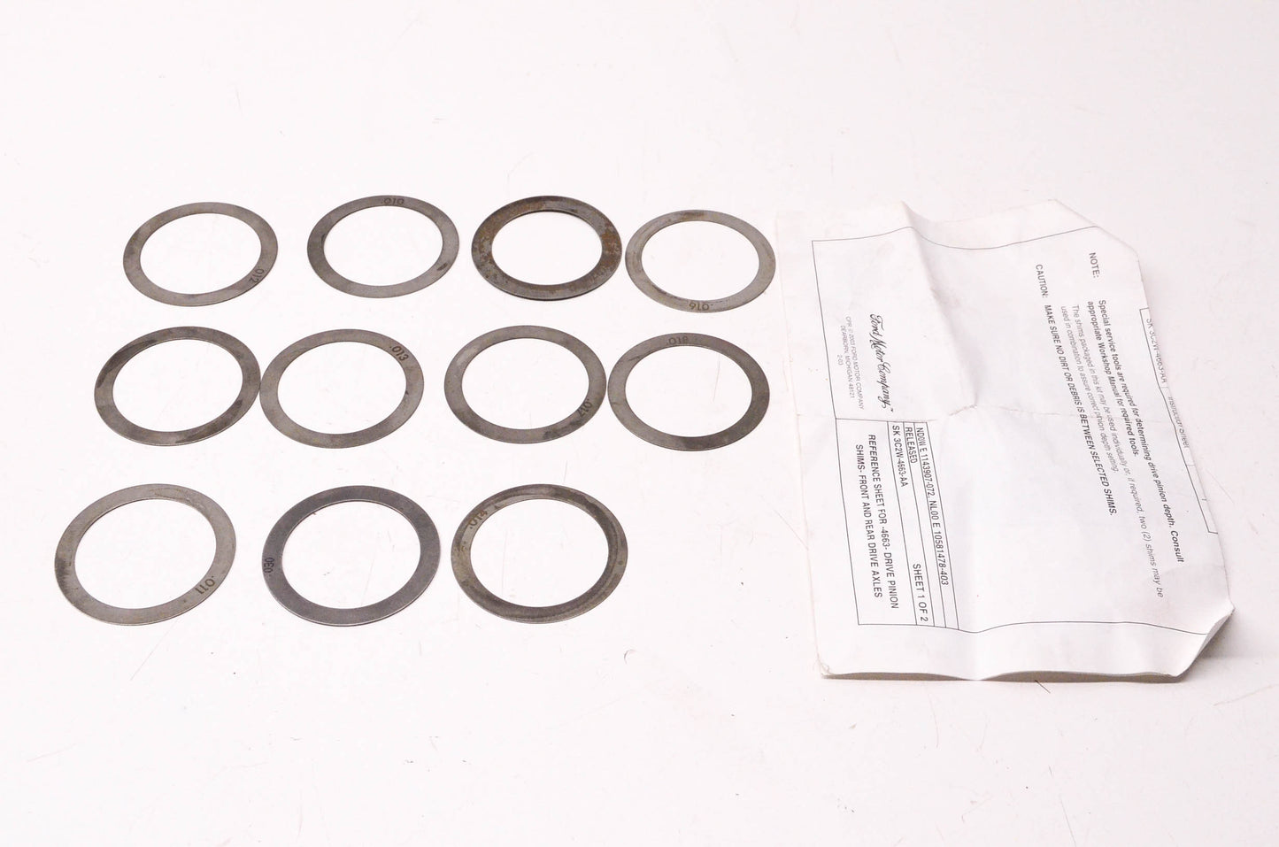 New OEM Ford Incomplete Rear Differential Driving Pinion Shim Kit NOS