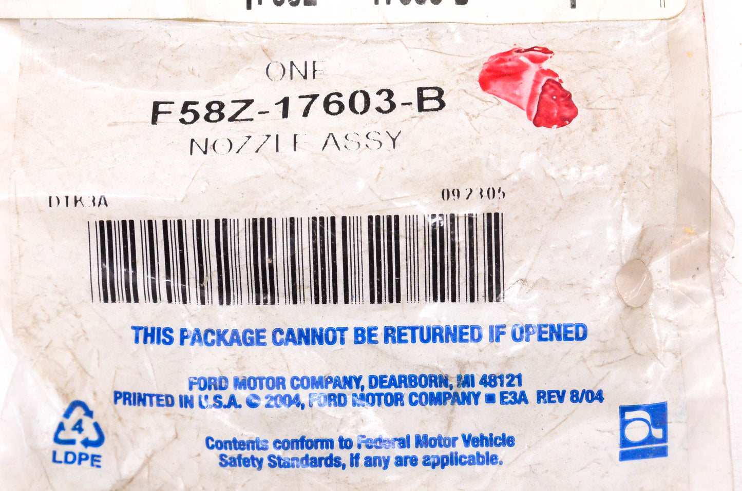 New OEM Ford F58Z-17603-B 1997-2002 Expedition Windshield Washer Nozzle NOS