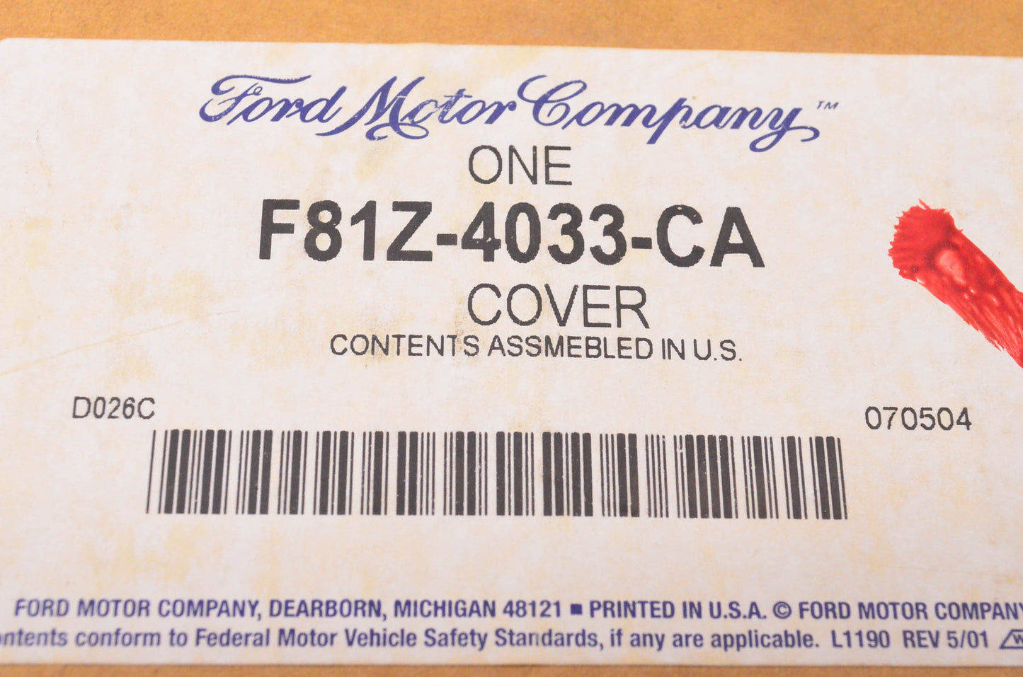 New OEM Ford F81Z-4033-CA 2005-2012 F-Series Super Duty Front Axle Cover NOS