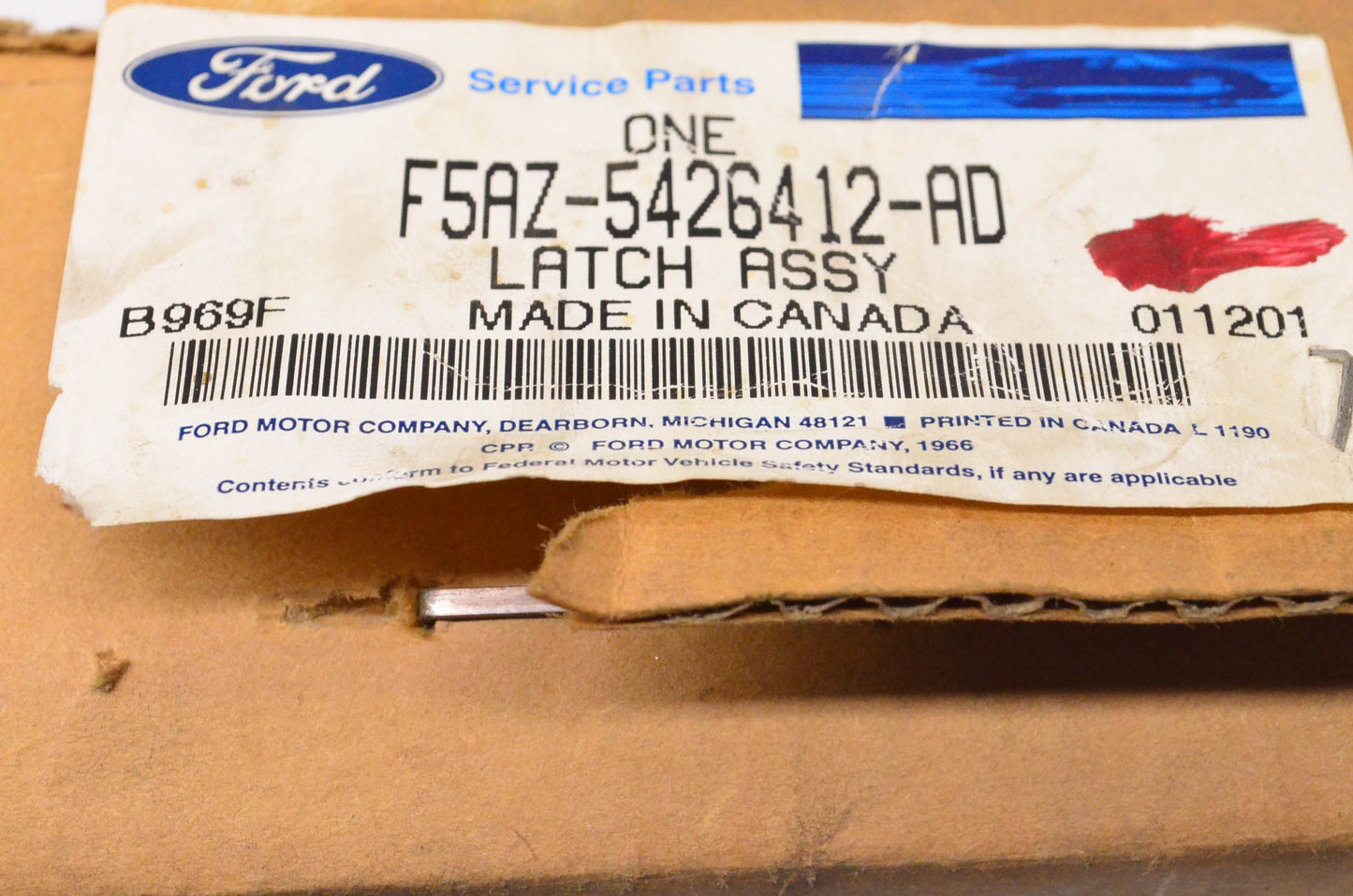 New OEM Ford F5AZ-5426412-AD Crown Victoria Rear Door Lock Actuator NOS