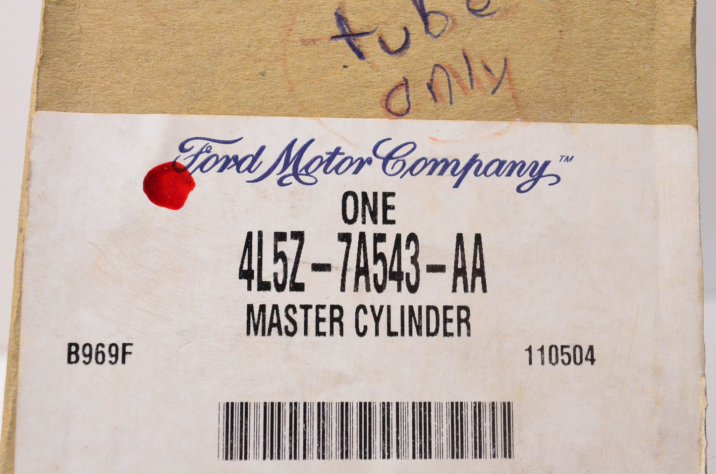 New OEM Ford 4L5Z-7A543-AA Clutch Master Cylinder Tube NOS