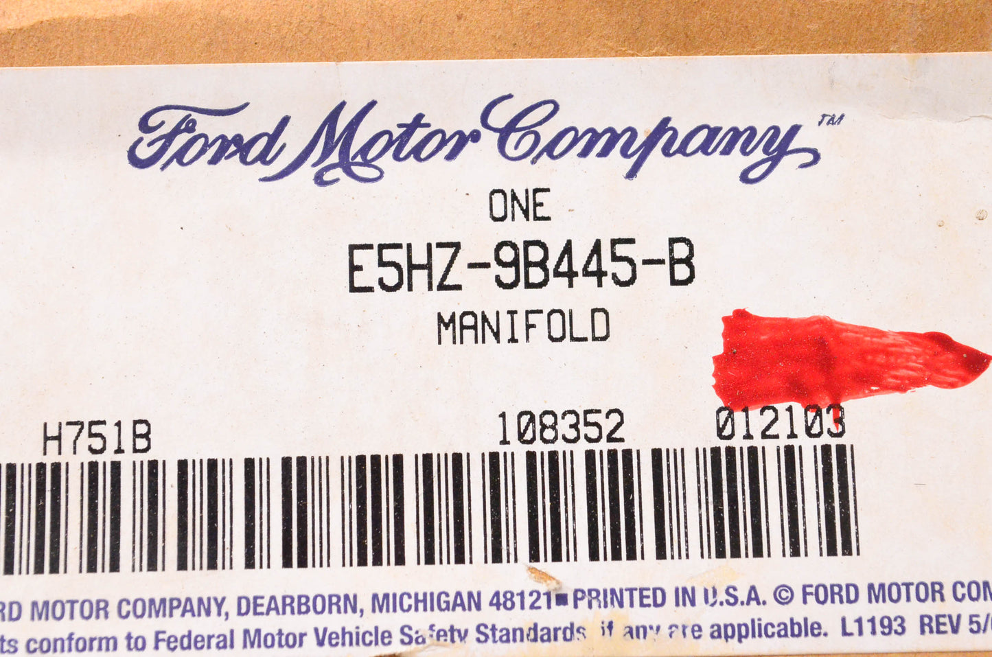 New OEM Ford 85-89 F-250/350 E-250/350 Smog Exhaust Tube Manifold Assembly NOS