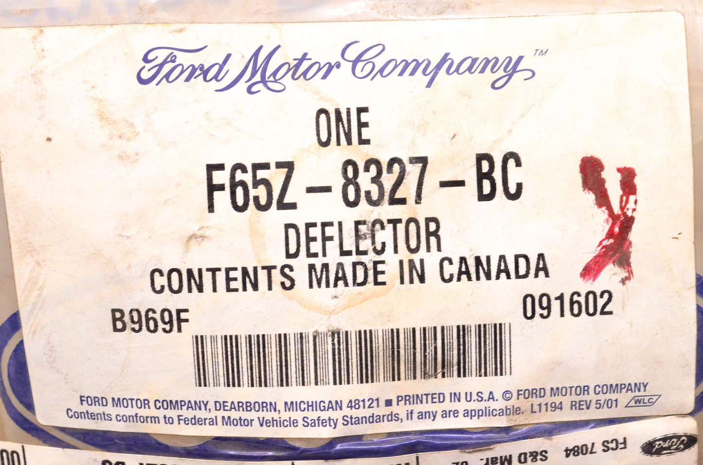 New OEM Ford F65Z-8327-BC 1997-1998 Expedition F-150/250 Air Deflector NOS