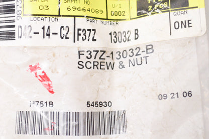 New OEM Ford F37Z13032B Adjustment Screw & Nut NOS