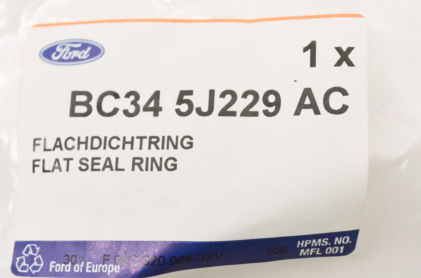 New OEM Ford BC345J229AC Flat Seal Ring Hardware Kit NOS