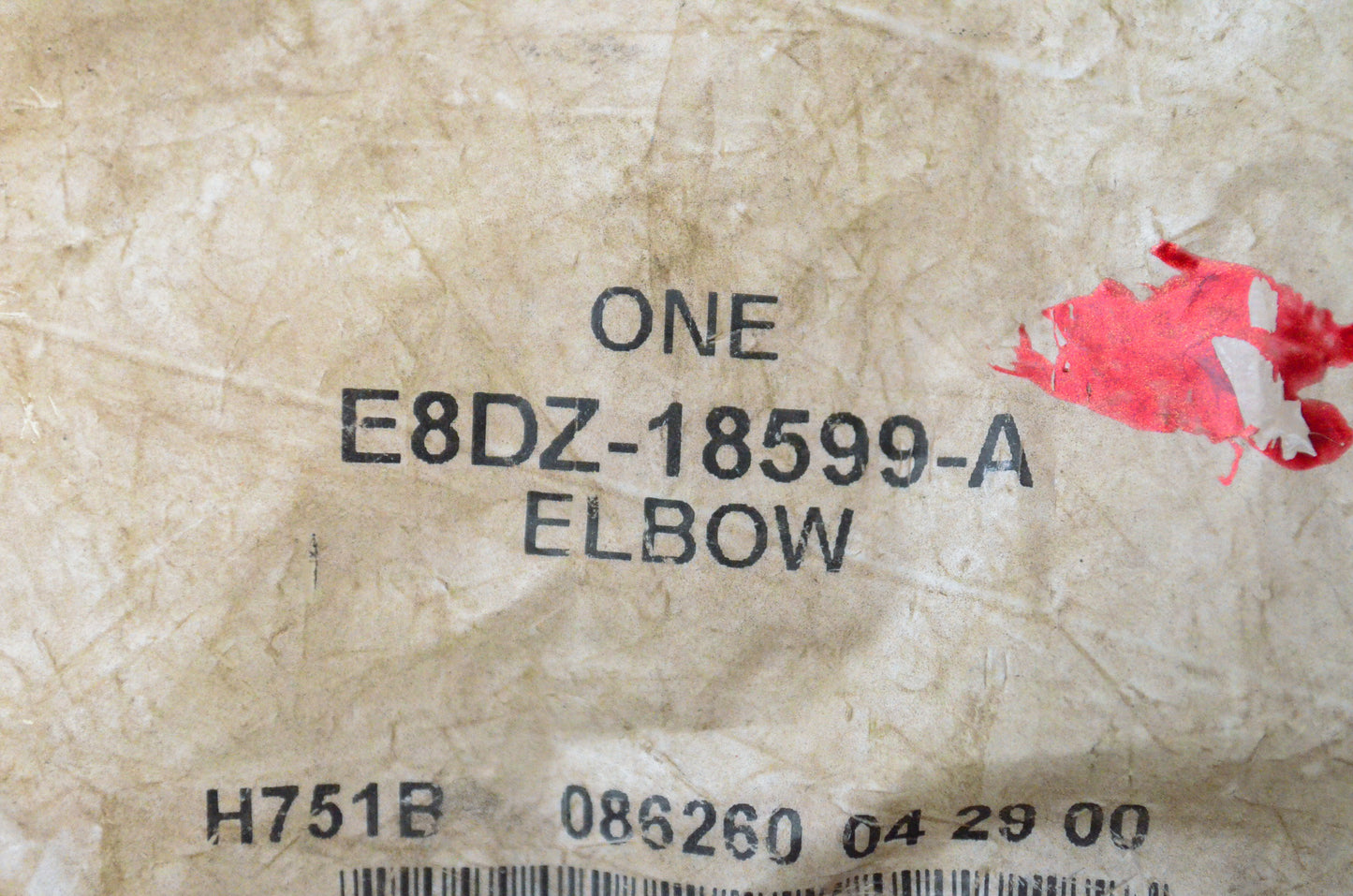 New OEM Ford E8DZ18599A Heater Hose Elbow NOS