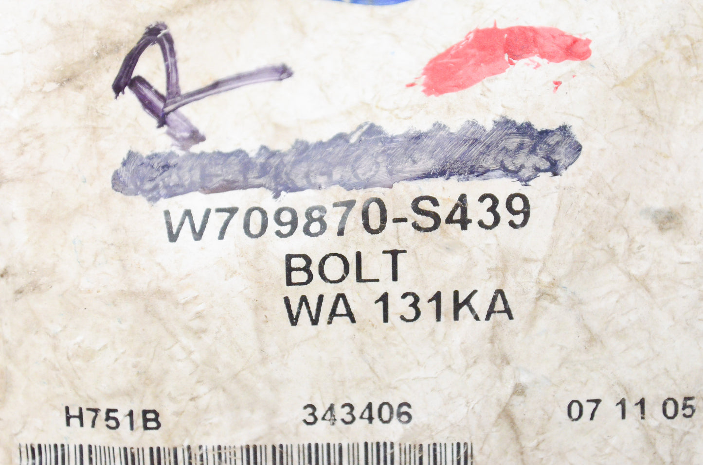 New OEM Ford W709870S439 Bolt NOS