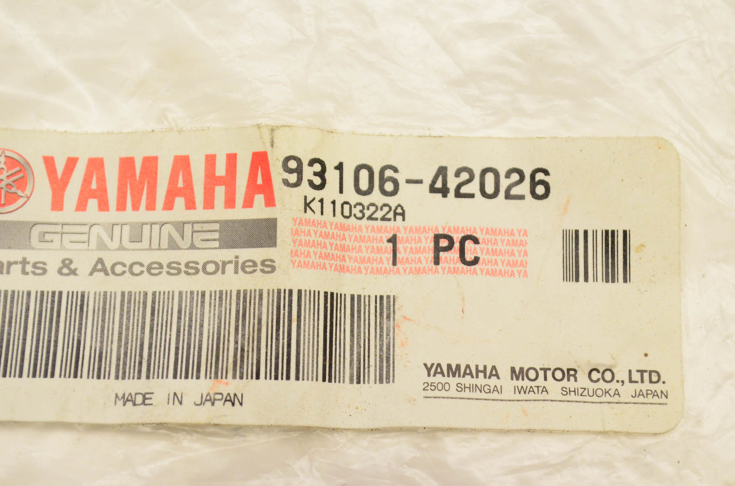 New OEM Yamaha 93106-42026, K110322A Oil Seal NOS