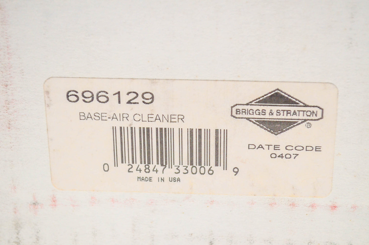 New OEM Briggs & Stratton 696129 Air Cleaner Base NOS