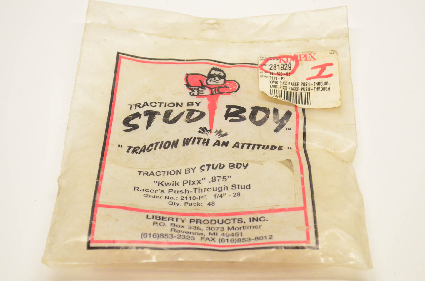 Stud Boy 281929, 14-520-02, 2110-P2 Push Through Studs with Lock Nut Kwik Pixx .875 Inch. Qty 48