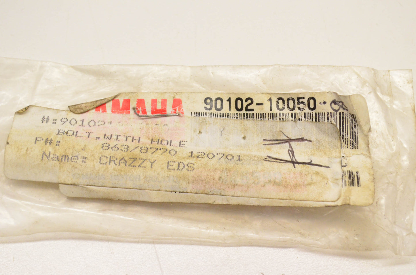 New OEM Yamaha 90102-10050-00 Bolt With Hole NOS