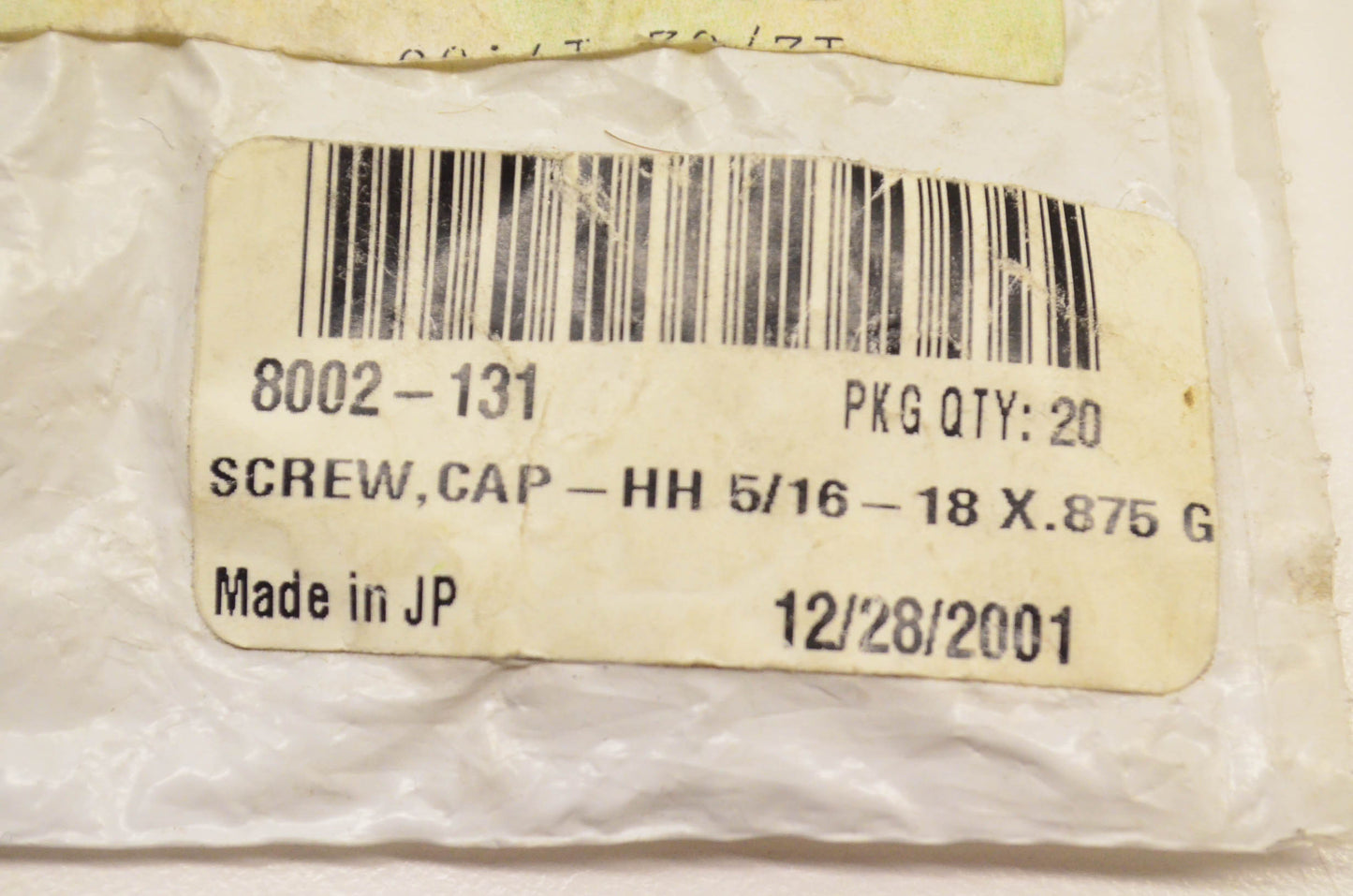 New OEM Arctic Cat 8002-131 Cap Screw 5/16-18 X.875 Qty 2 NOS