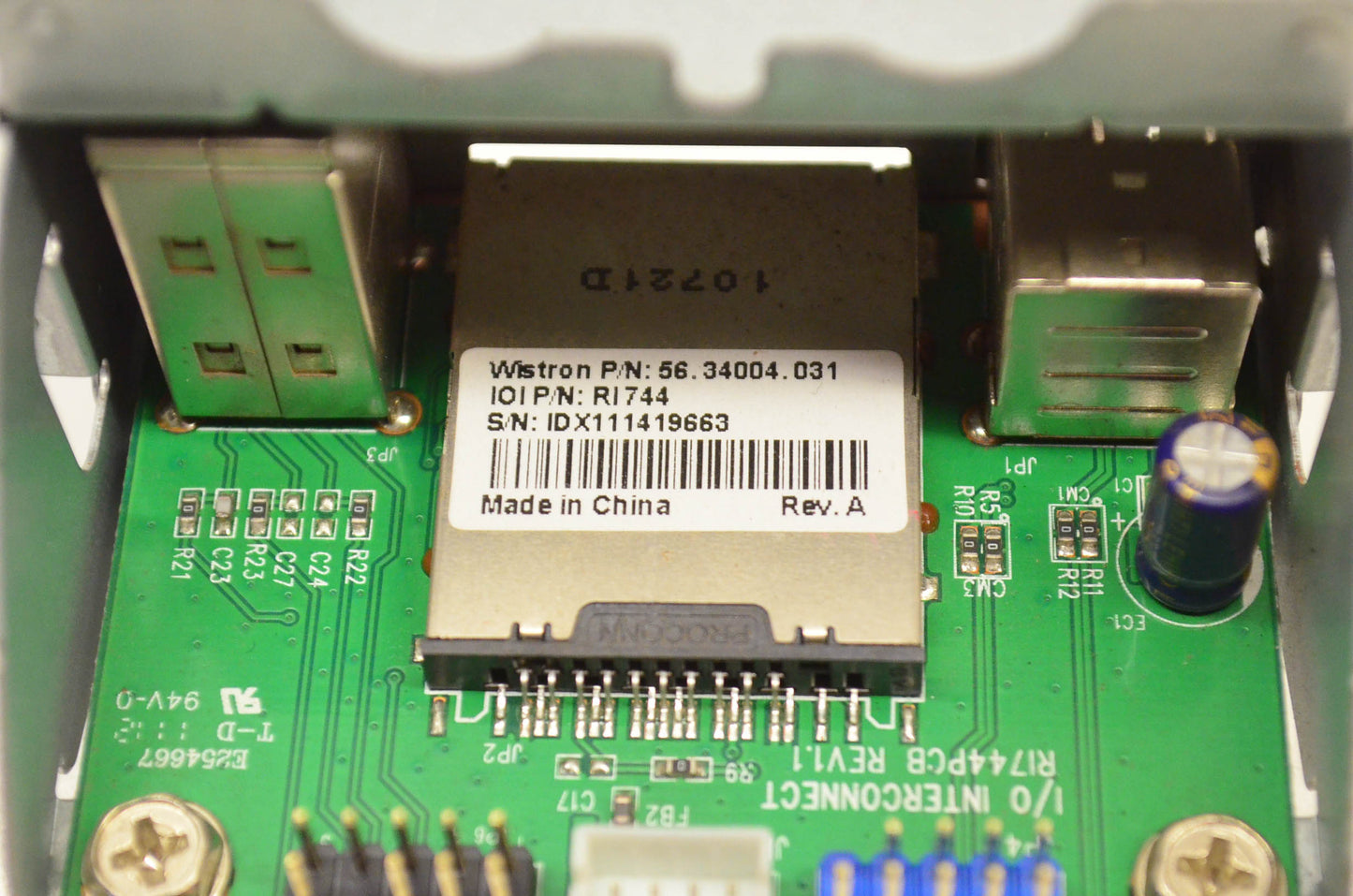 Acer 56.34004.031, RI744 eMachine Front I/O USB Audio Sound Card Reader Assembly