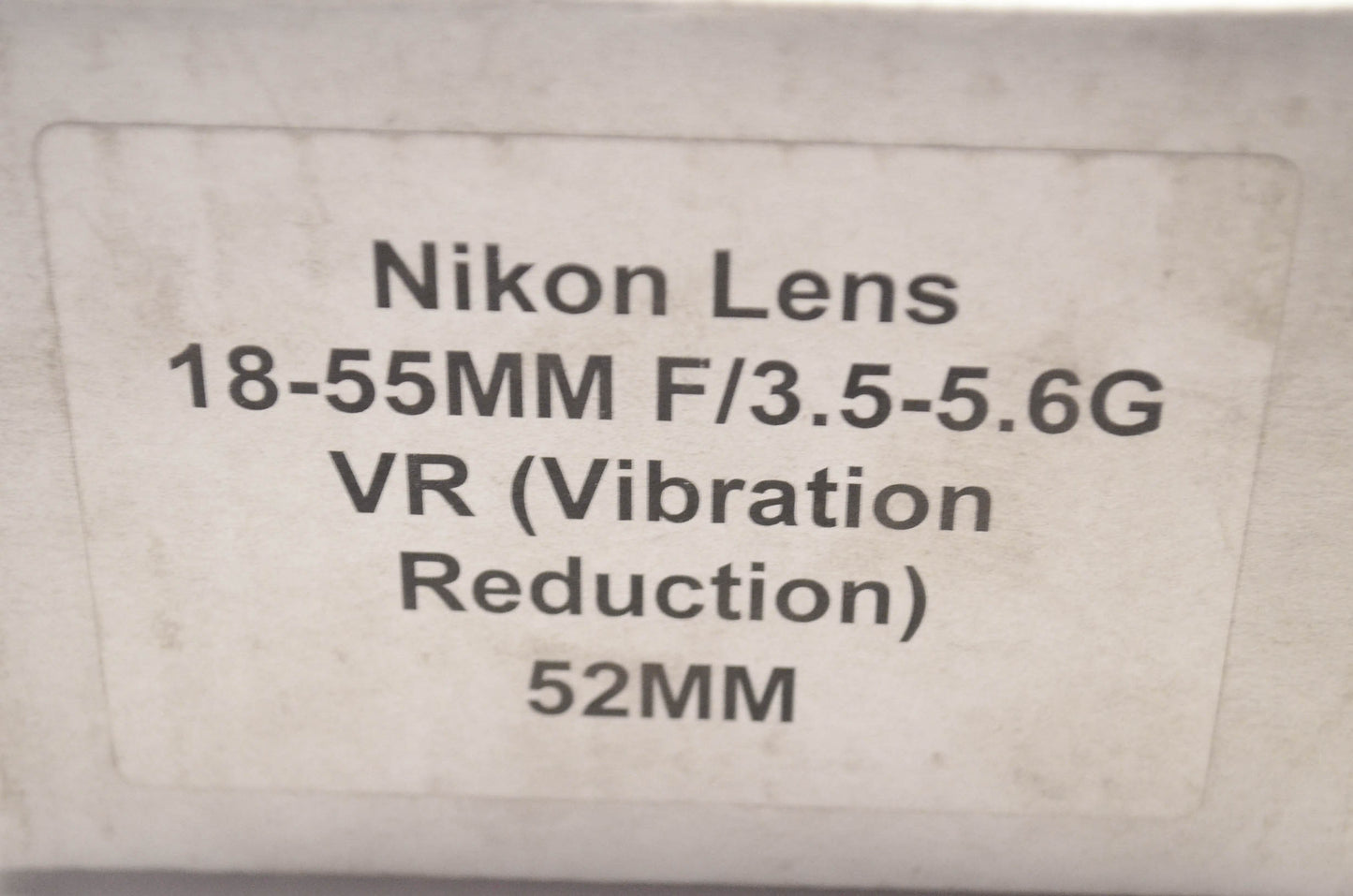 Nikon 18-55mm F/3.5-5.6G Vibration Reduction 52mm Lens