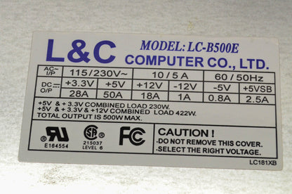 L&C LC-B500E LC-B500E 500 Watt Power Supply