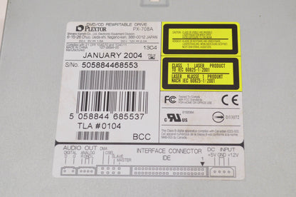 Plextor PX-708A, 505884468553 DVD-RW/CD-RW Drive