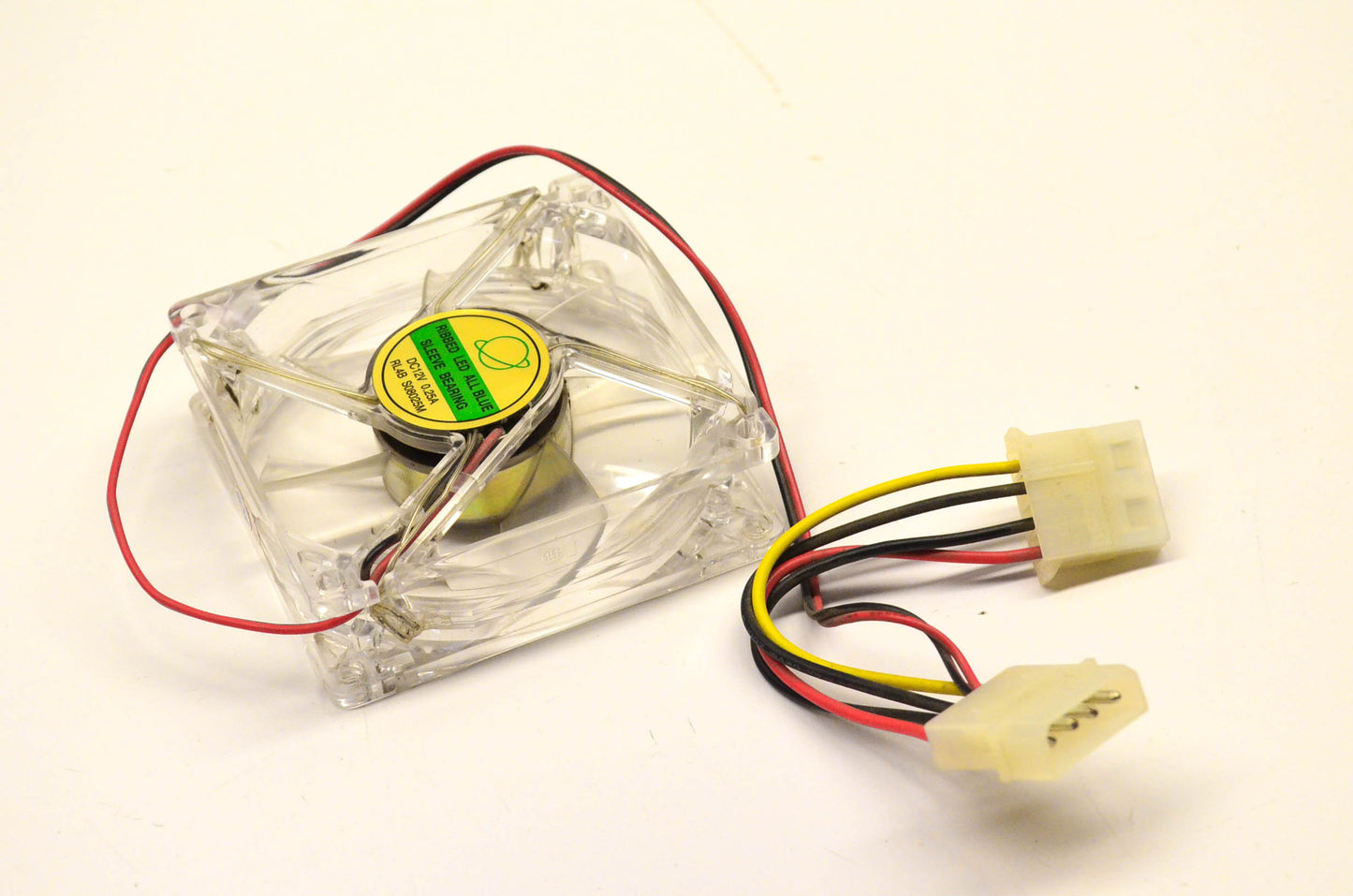 Aftermarket RL4B S08025M Ribbed Blue LED 12 Volt 92mm Molex Fan