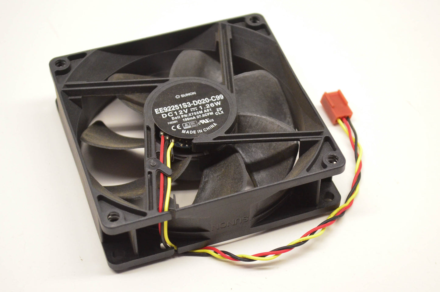 Sunon X755M A01, EE92251S3-D020-C99 Dell 12 Volt 92mm 3-Pin Fan