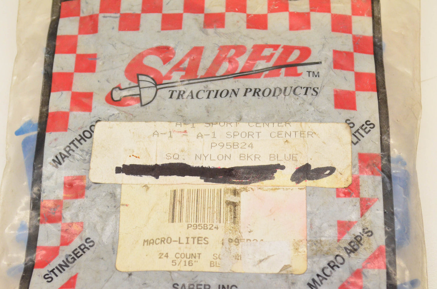 Saber P95B24 Nylon Stud Backer Blue Qty 24 NOS