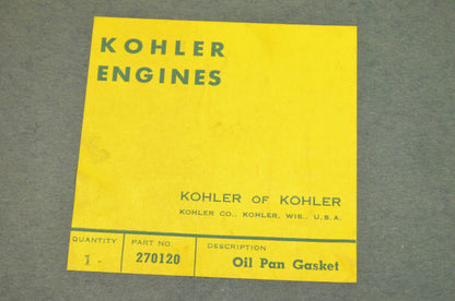 Kohler 270120 Oil Pan Gasket NOS