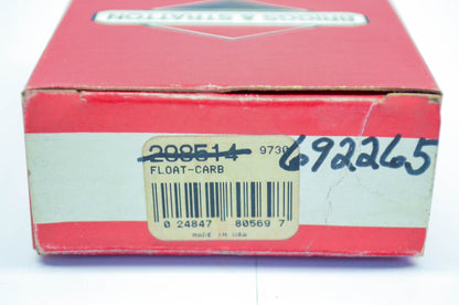 New OEM Briggs & Stratton 298514 Carburetor Float NOS