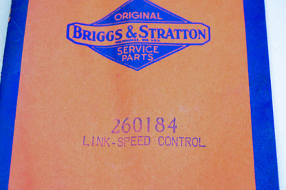 New OEM Briggs & Stratton 260184 Speed Control Link NOS