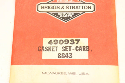 New OEM Briggs & Stratton 490937, 8843 Carburetor Gasket Kit NOS