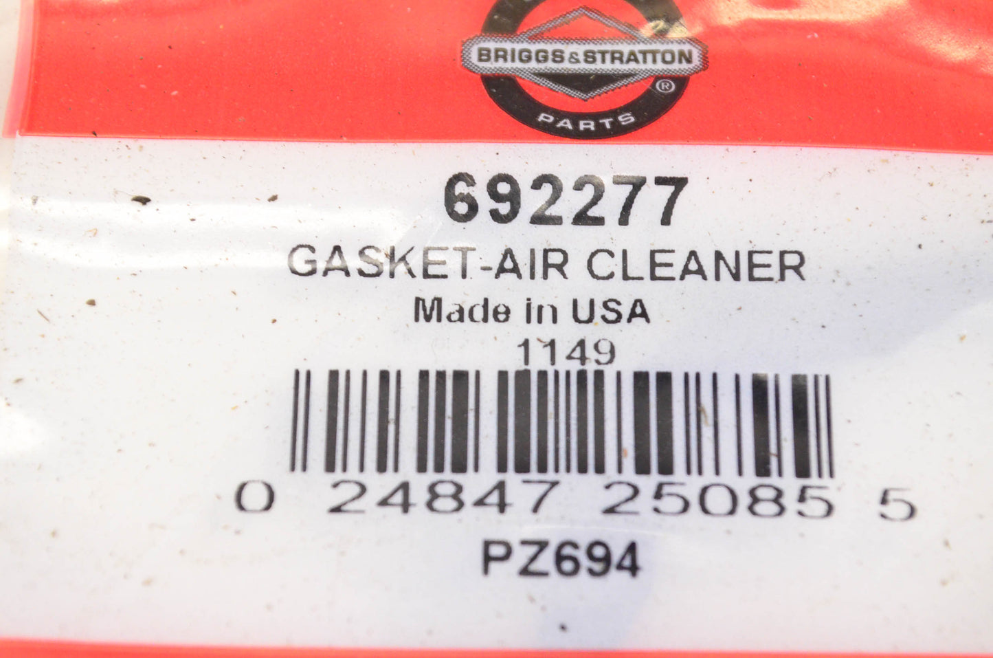 New OEM Briggs & Stratton 692277 Air Cleaner Gasket NOS