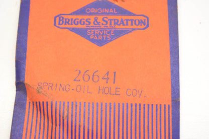 New OEM Briggs & Stratton 26641 Oil Hole Cover Spring NOS