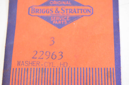 New OEM Briggs & Stratton 22963, 69261 Cylinder Head Washer Qty 3 NOS