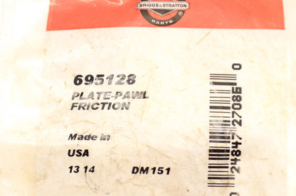 New OEM Briggs & Stratton 695128 Pawl Friction Plate NOS