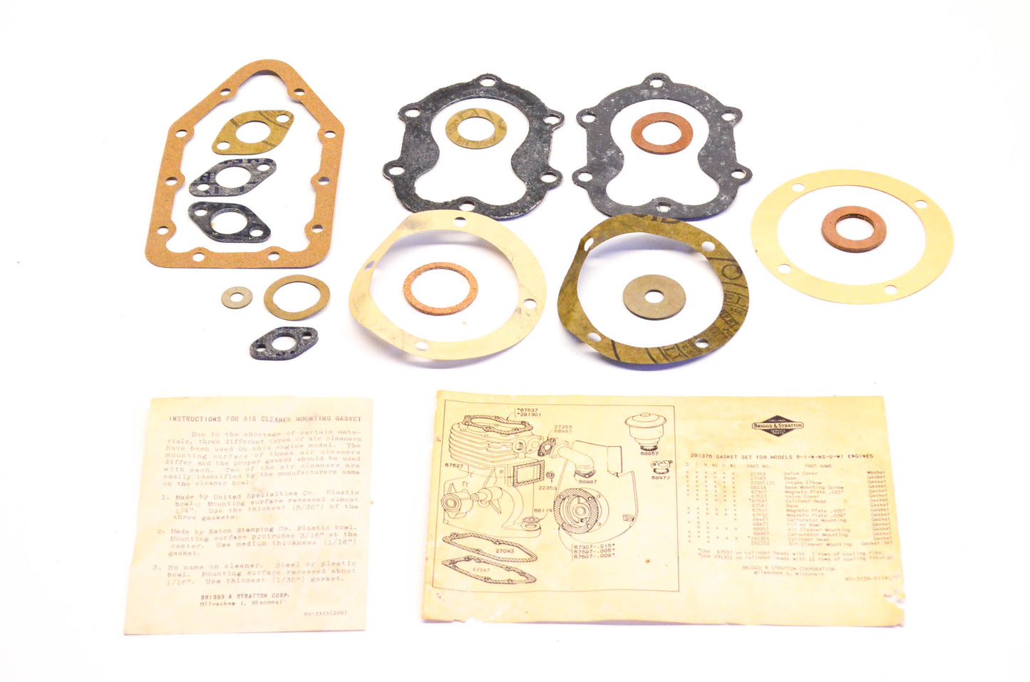 New OEM Briggs & Stratton 291376 Gasket Kit NOS