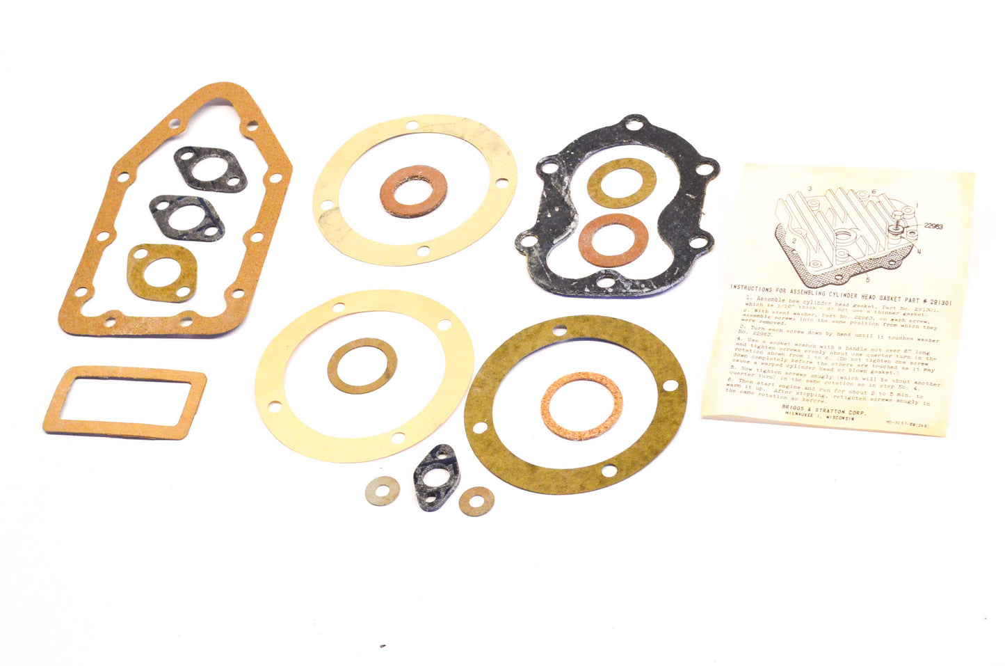 New OEM Briggs & Stratton 291376 Gasket Kit NOS