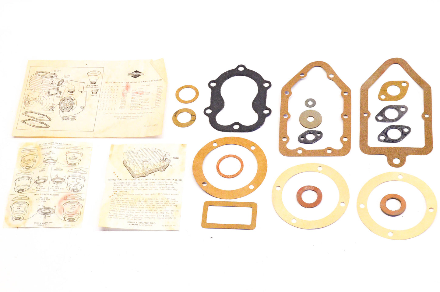 New OEM Briggs & Stratton 291376 Gasket Kit NOS