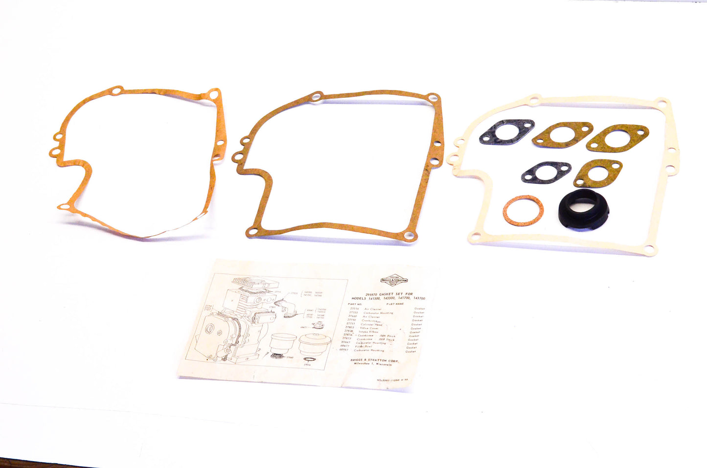 New OEM Briggs & Stratton 295970 Gasket Kit NOS