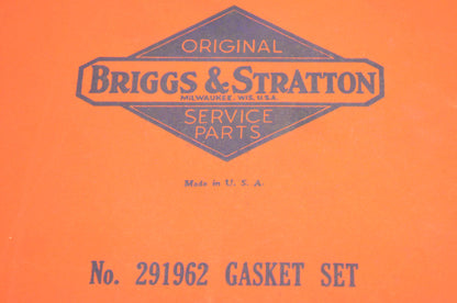New OEM Briggs & Stratton 291962 Gasket Kit NOS