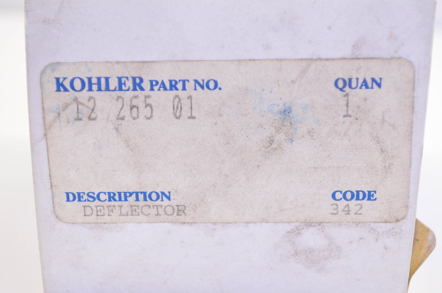 Kohler 12 265 01 Heat Deflector NOS