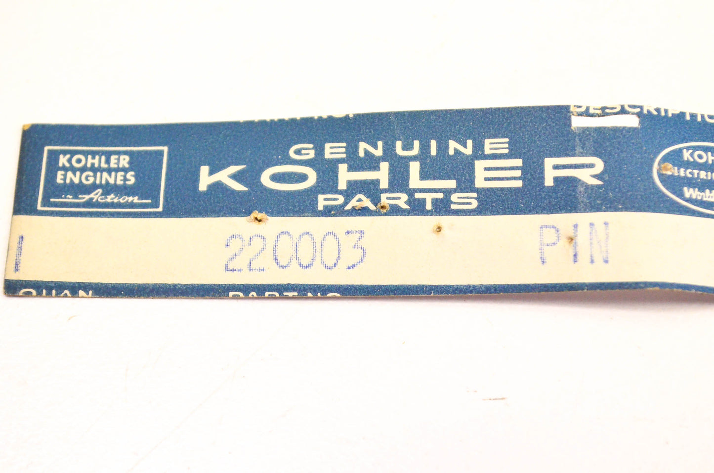 Kohler 220003 Piston Pin NOS