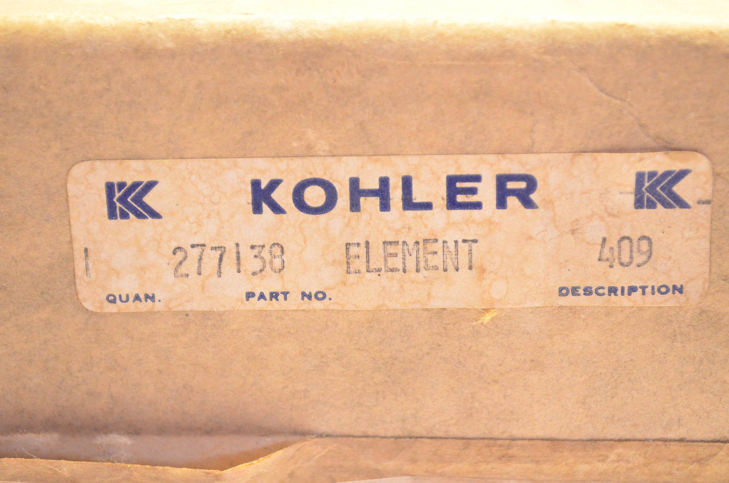 Kohler 277138 Air Filter NOS