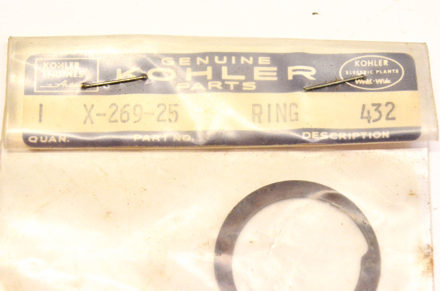 Kohler X-269-25 Ring NOS