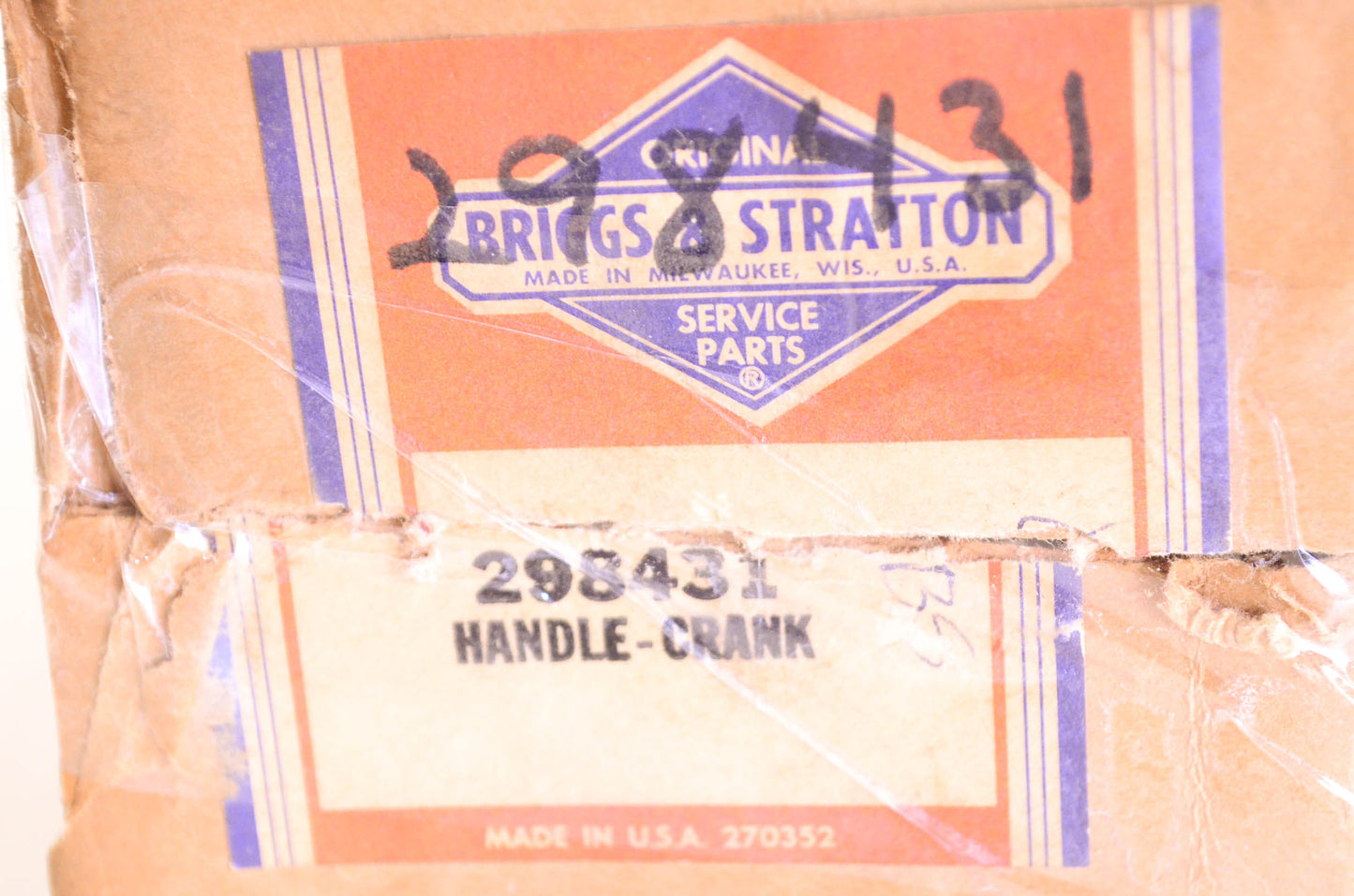 New OEM Briggs & Stratton 298431 Starter Crank Handle NOS