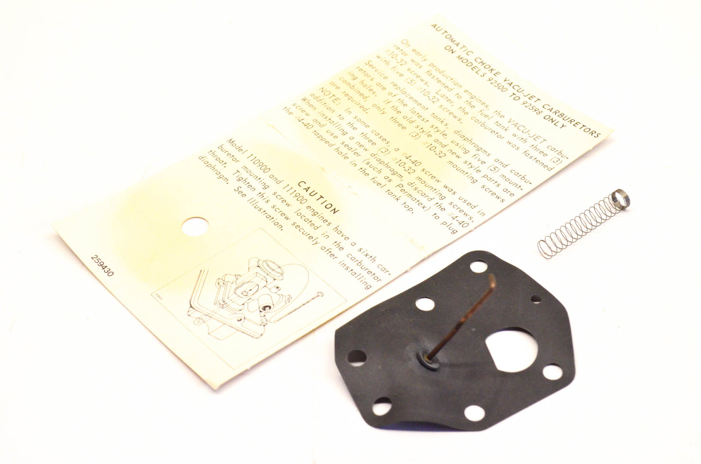 New OEM Briggs & Stratton 390834 Diaphragm Assembly NOS