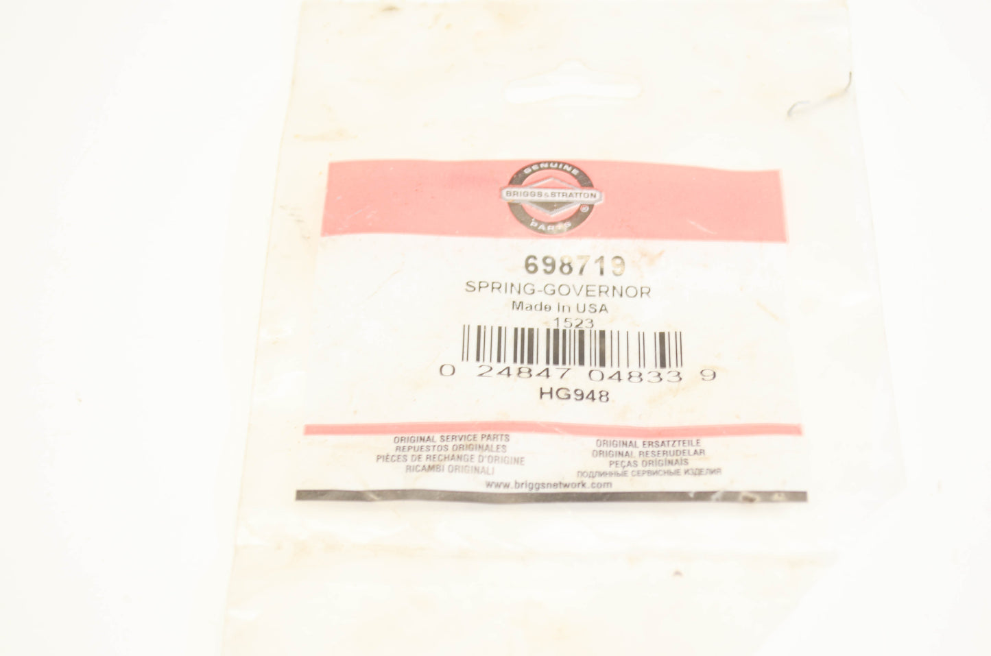 New OEM Briggs & Stratton 698719 Governor Spring NOS