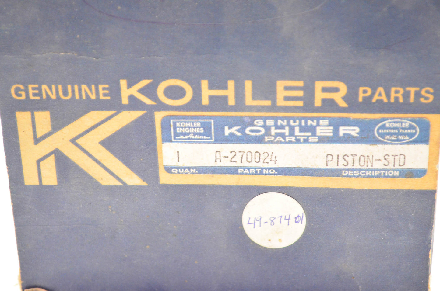 Kohler A-270024 Piston Kit NOS